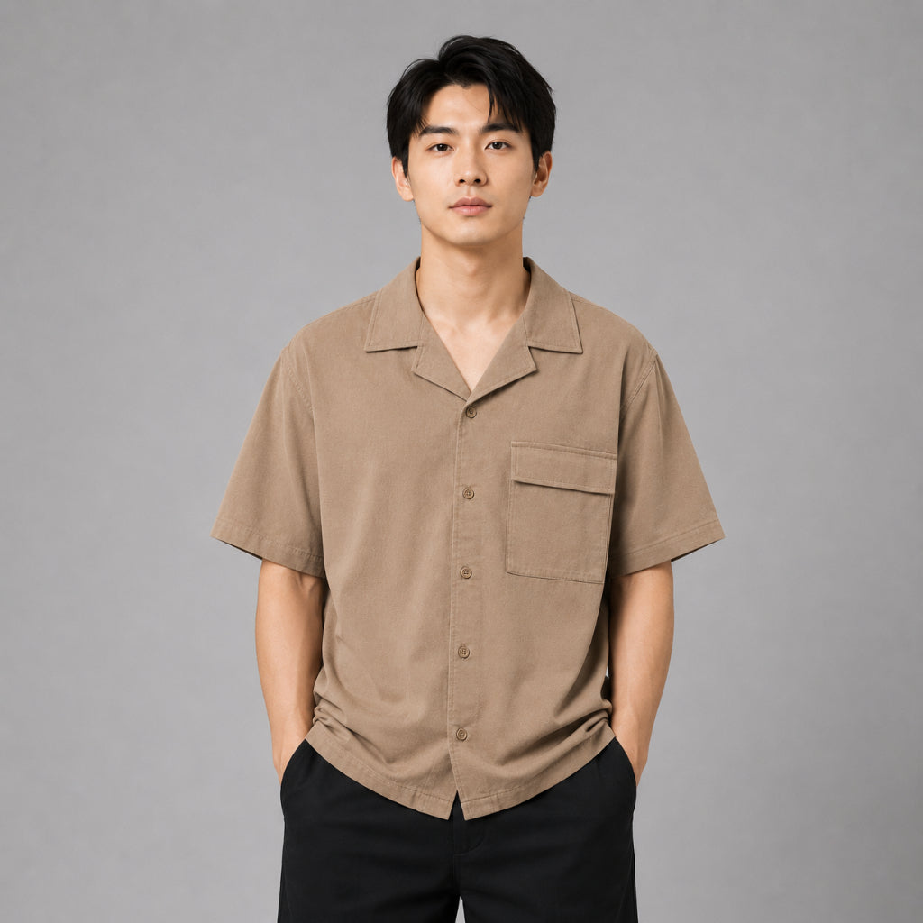 AD JEANS Men Relax Fit Camp Collar Shirt