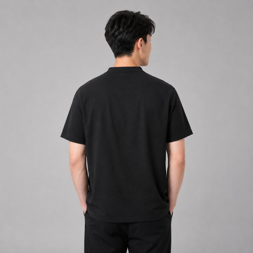 AD JEANS Men Textured Mandarin Collar Shirt