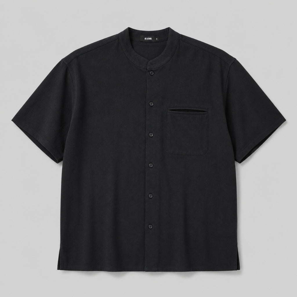AD JEANS Men Textured Mandarin Collar Shirt