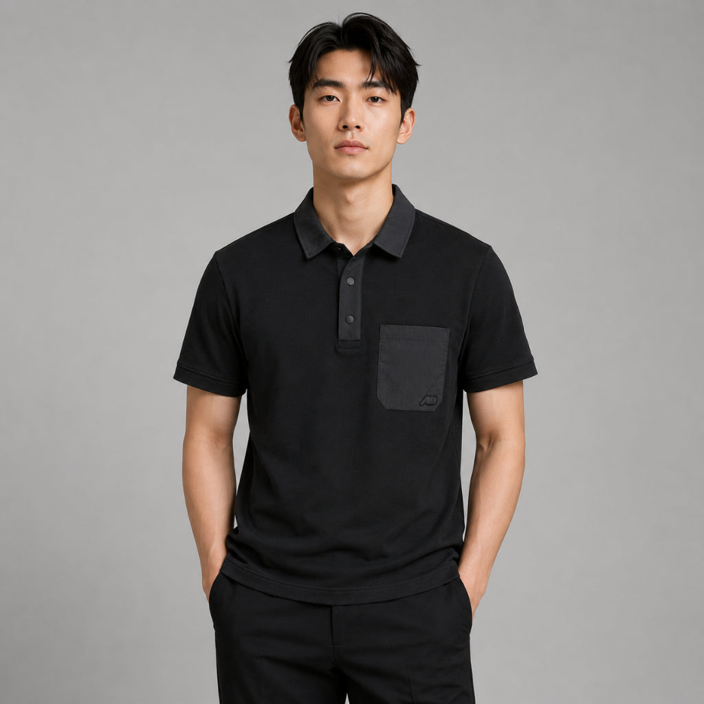 AD Men Contrast Pocket Polo Tee