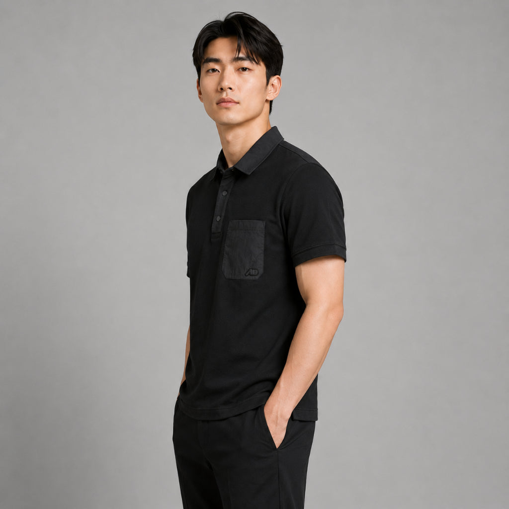 AD Men Contrast Pocket Polo Tee