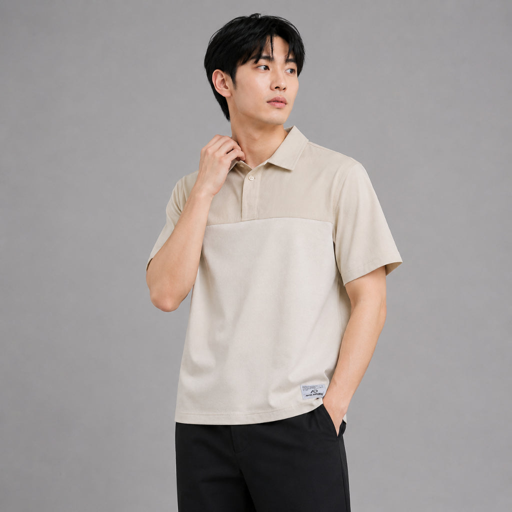 AD Men Oversize Colorblock Polo Shirt