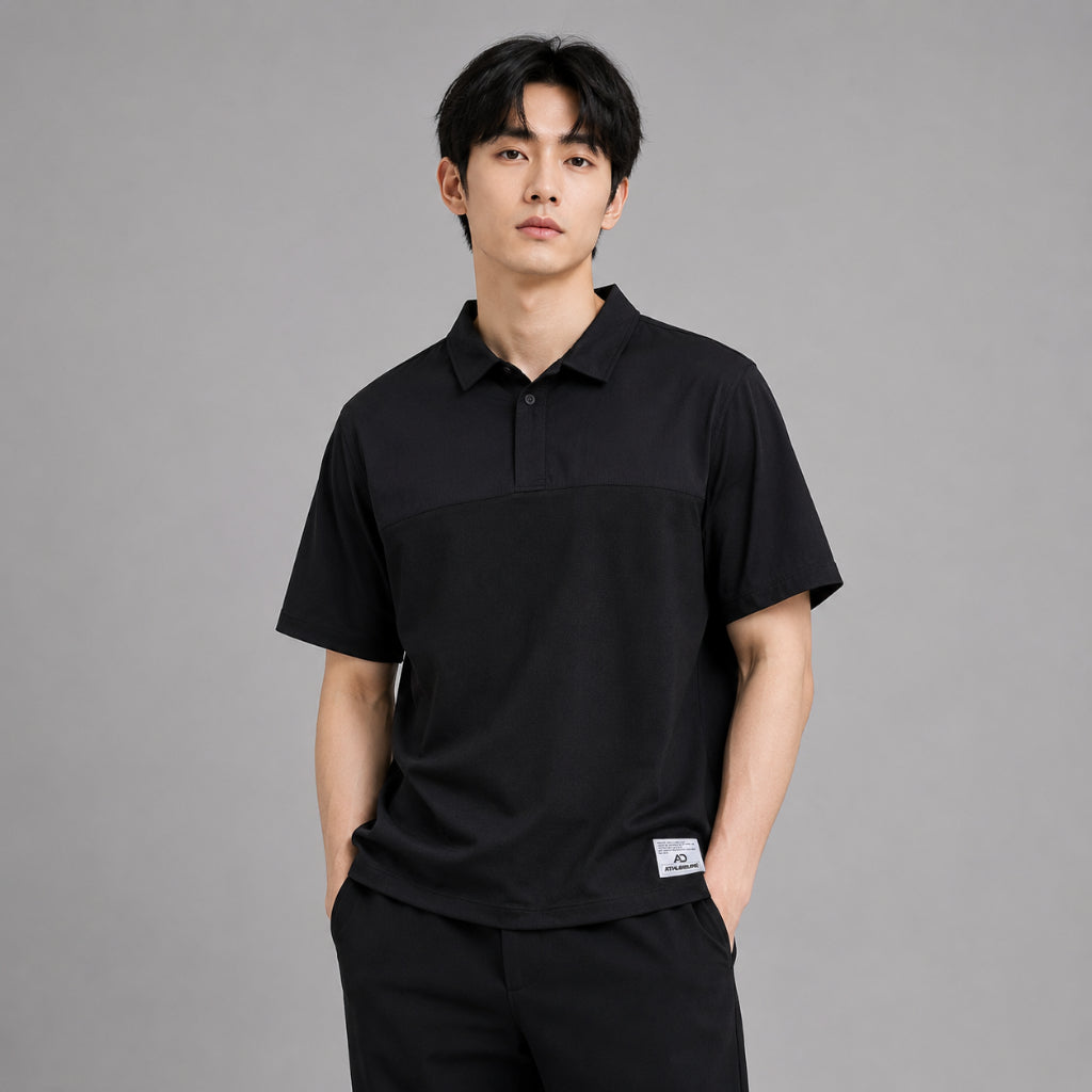 AD Men Oversize Colorblock Polo Shirt