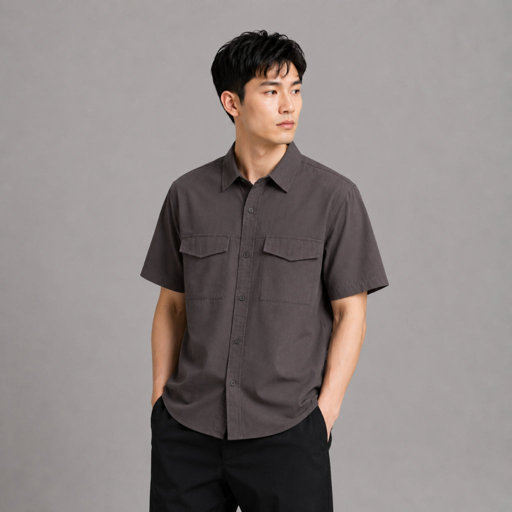 AD JEANS Men Short Sleeve Utility Shirt
