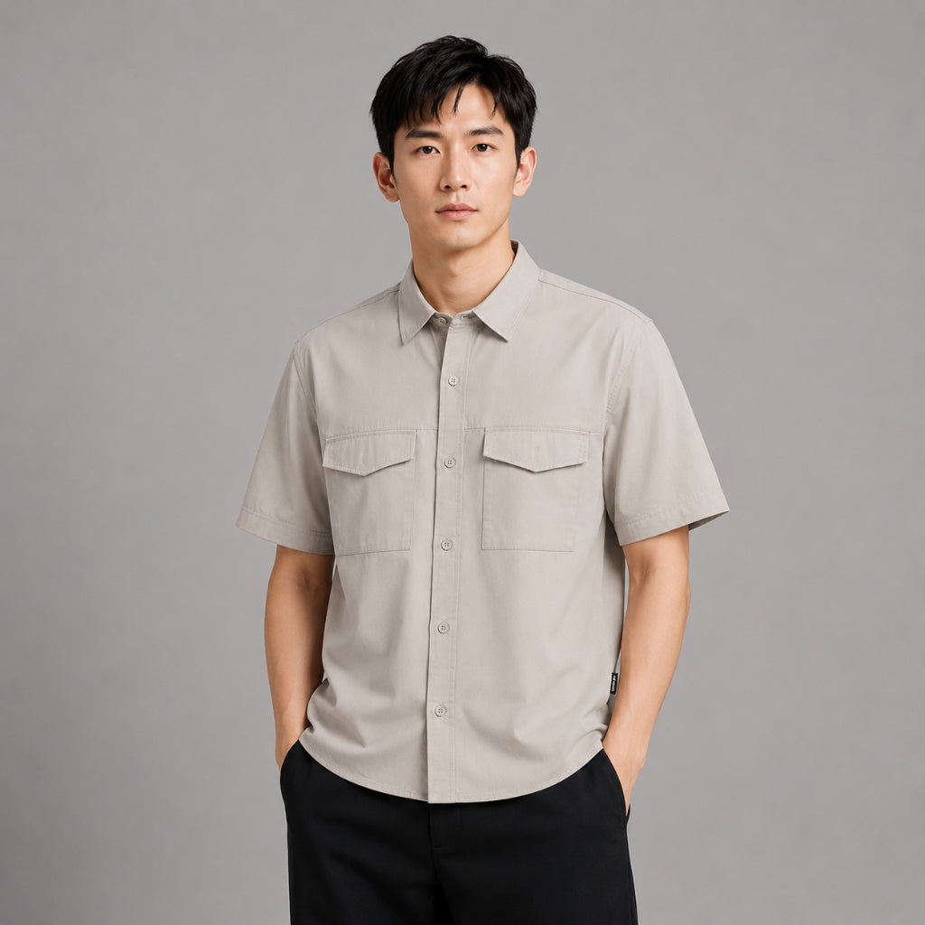 AD JEANS Men Short Sleeve Utility Shirt