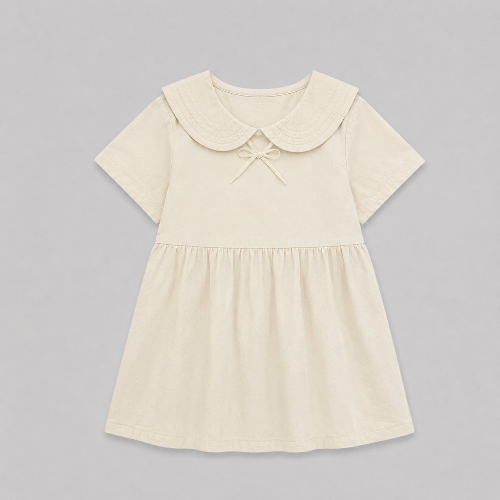 AD Kids Girls Sailor Collar Dress | Cute Korean Style Cotton A-Line Toddler Dress