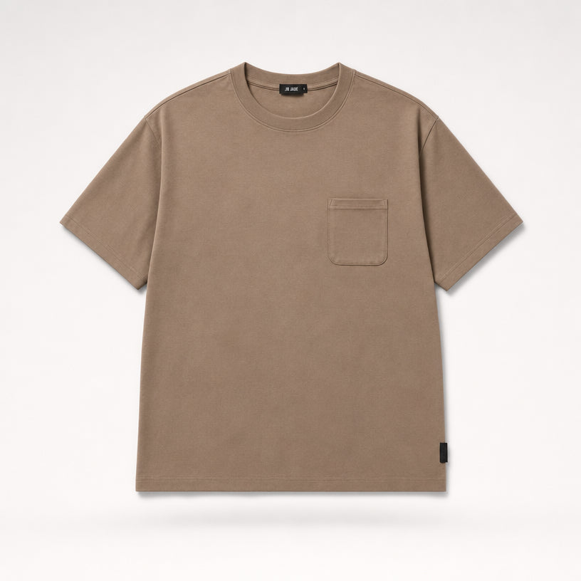 AD Men Premium Relax Fit Pocket Tee | Oversized Cotton T-Shirt | Basic Plain Tee Streetwear | Unisex Loose Fit