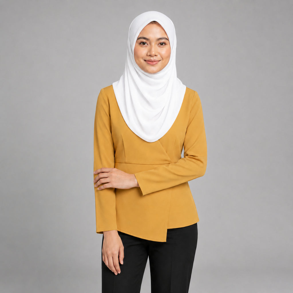 PISCO Women Elegant Wrap Front Blouse