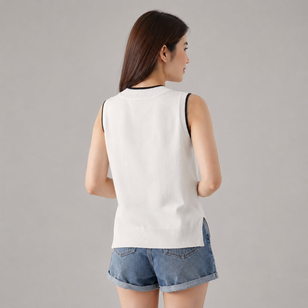 PISCO Women Contrast Trim Knit Vest Top