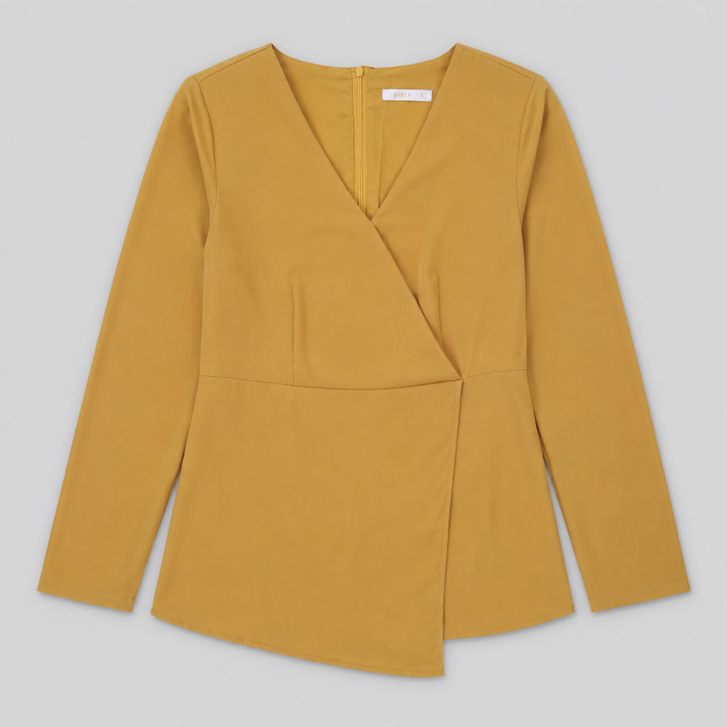 PISCO Women Elegant Wrap Front Blouse