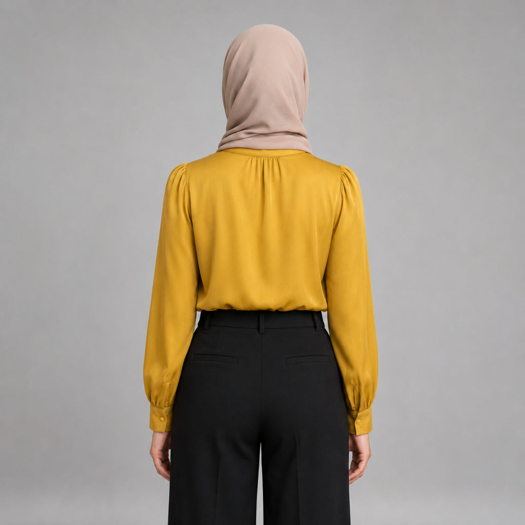 PISCO Women Elegant Draped Neck Blouse