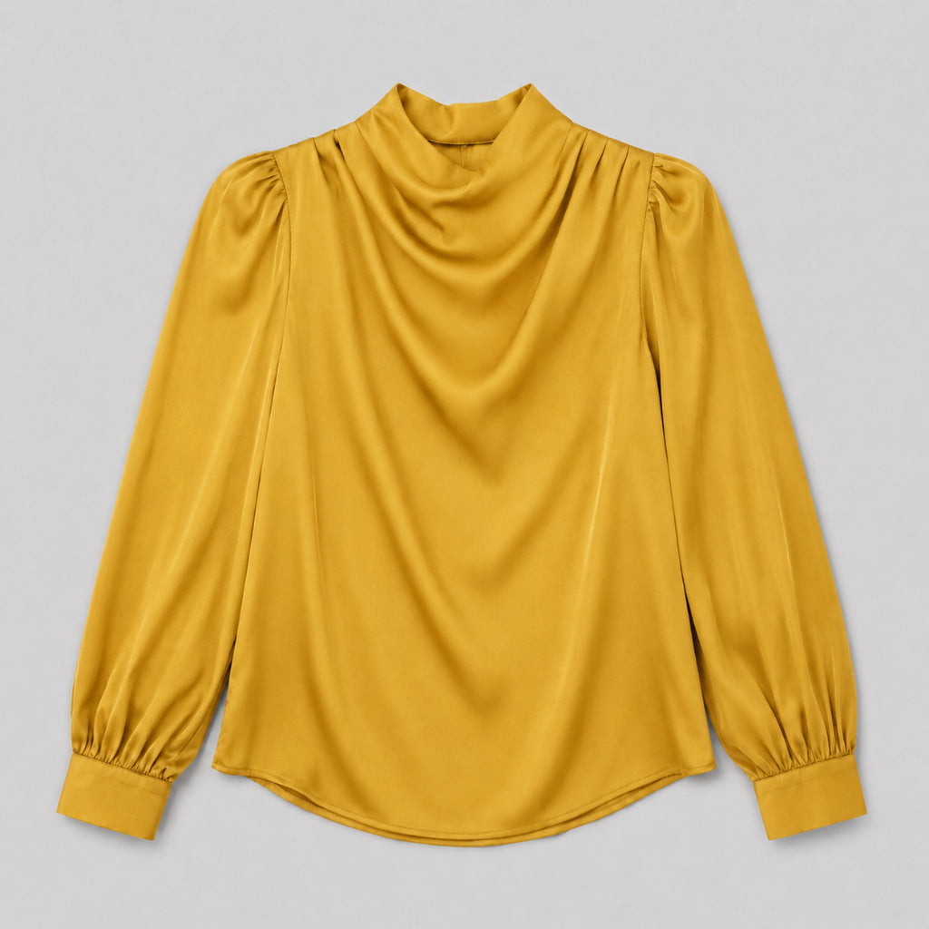 PISCO Women Elegant Draped Neck Blouse