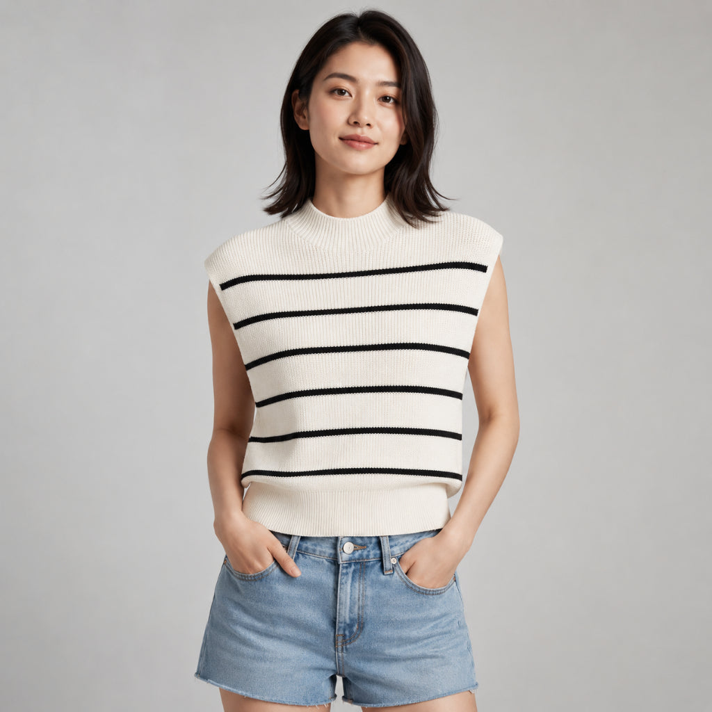 PISCO Women Striped Knit Sleeveless Top
