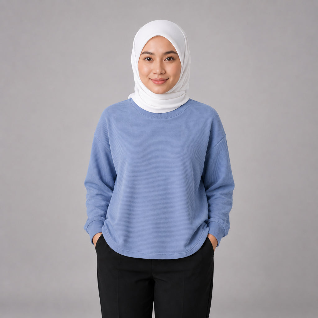 PISCO Women Waffle Knit Long Sleeve Top