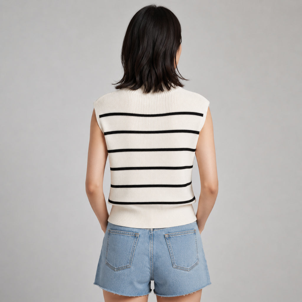 PISCO Women Striped Knit Sleeveless Top
