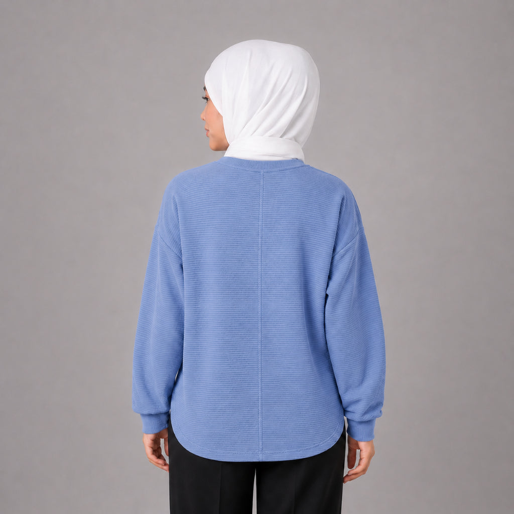 PISCO Women Waffle Knit Long Sleeve Top