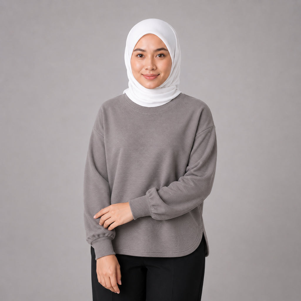 PISCO Women Waffle Knit Long Sleeve Top