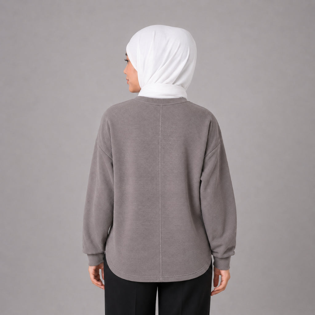 PISCO Women Waffle Knit Long Sleeve Top