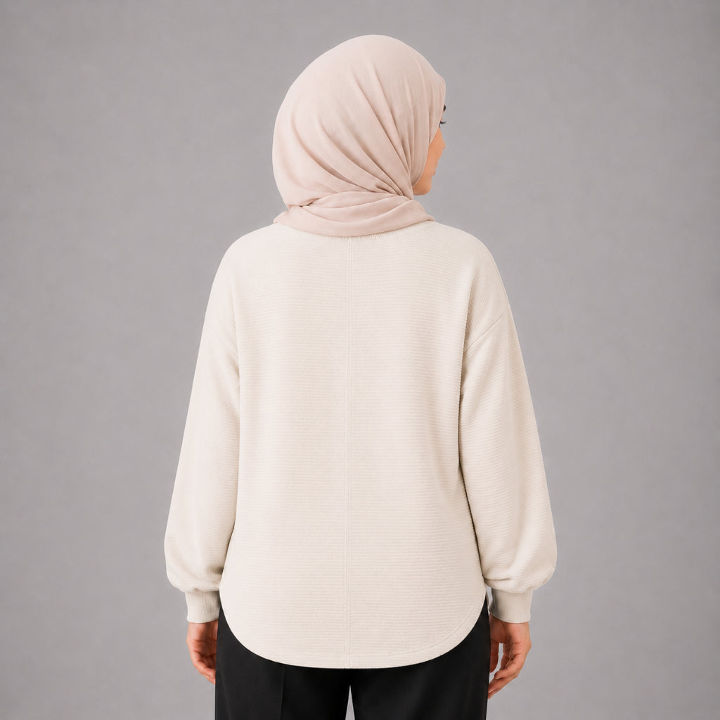 PISCO Women Waffle Knit Long Sleeve Top