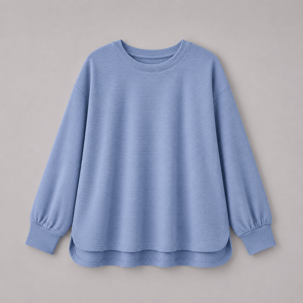 PISCO Women Waffle Knit Long Sleeve Top
