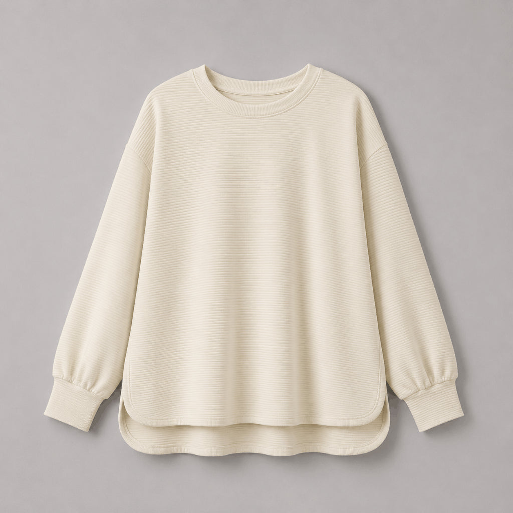 PISCO Women Waffle Knit Long Sleeve Top