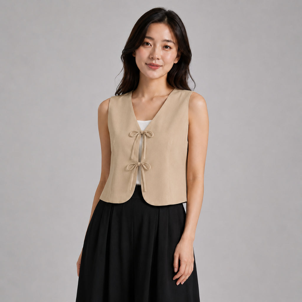 PISCO Women Ribbon Tie Sleeveless Top