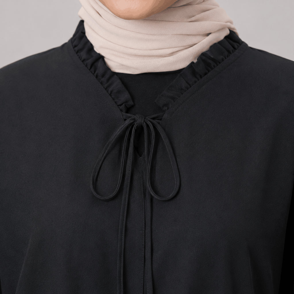 PISCO Women Ruffle Neck Tie Blouse