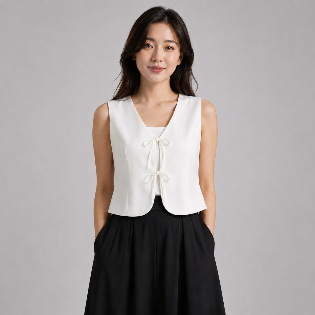 PISCO Women Ribbon Tie Sleeveless Top