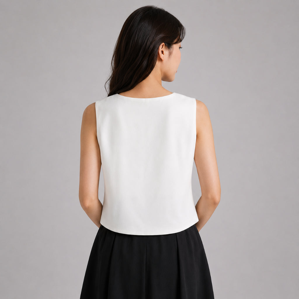 PISCO Women Ribbon Tie Sleeveless Top