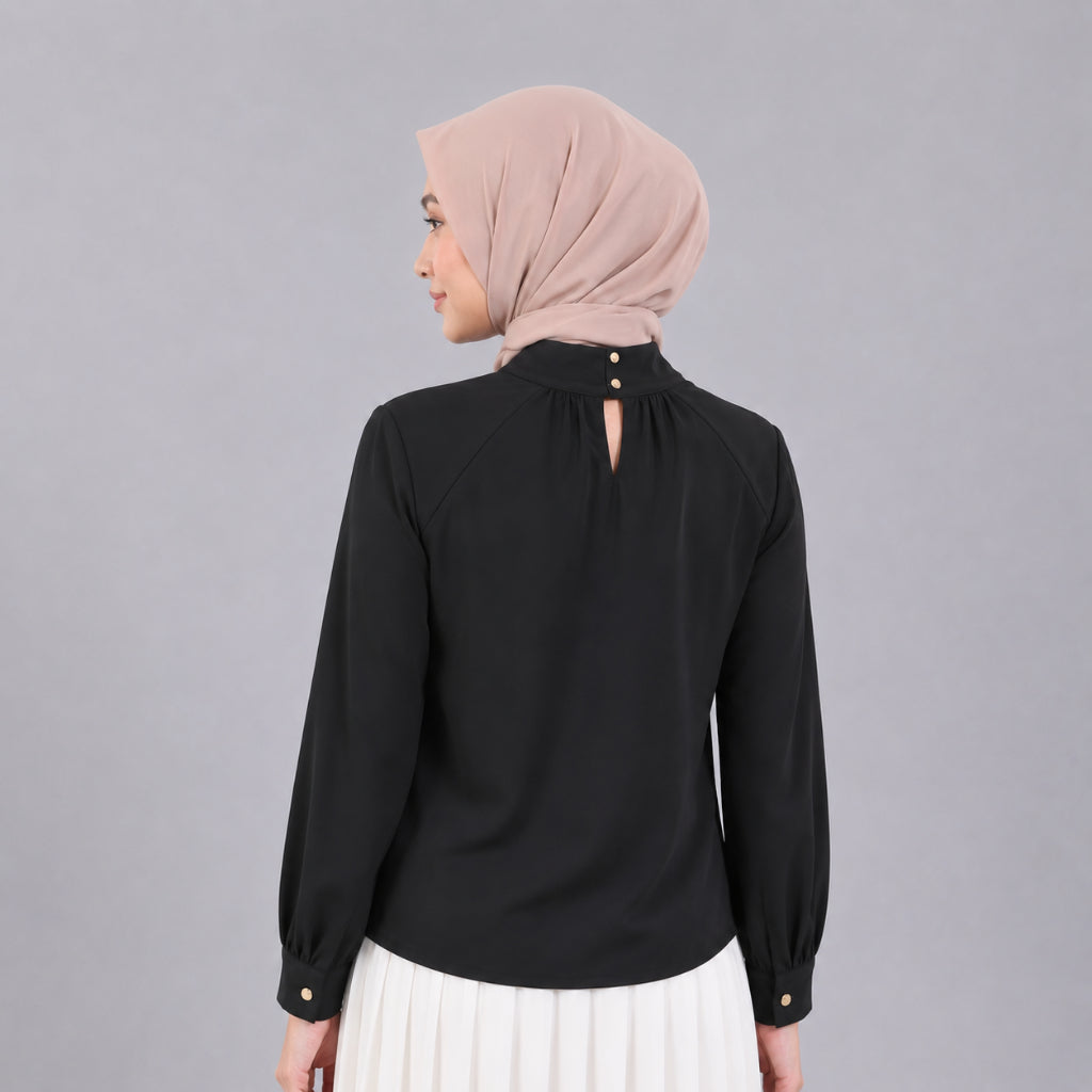 PISCO Women High Neck Keyhole Blouse