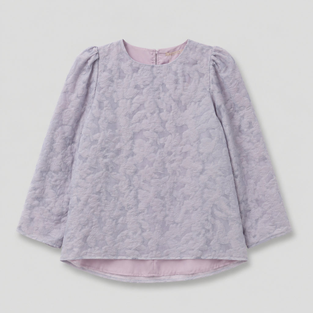 PISCO Women Floral Jacquard Puff Sleeve Blouse