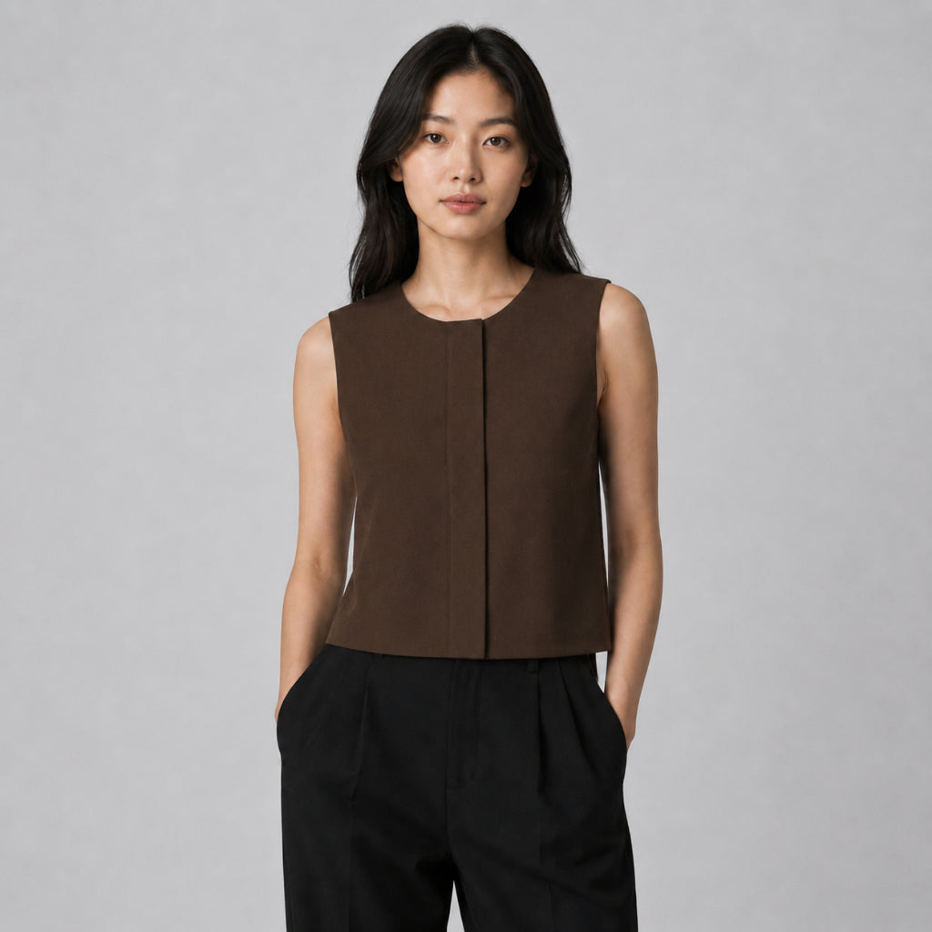 PISCO Women Hidden-Zip Sleeveless Vest