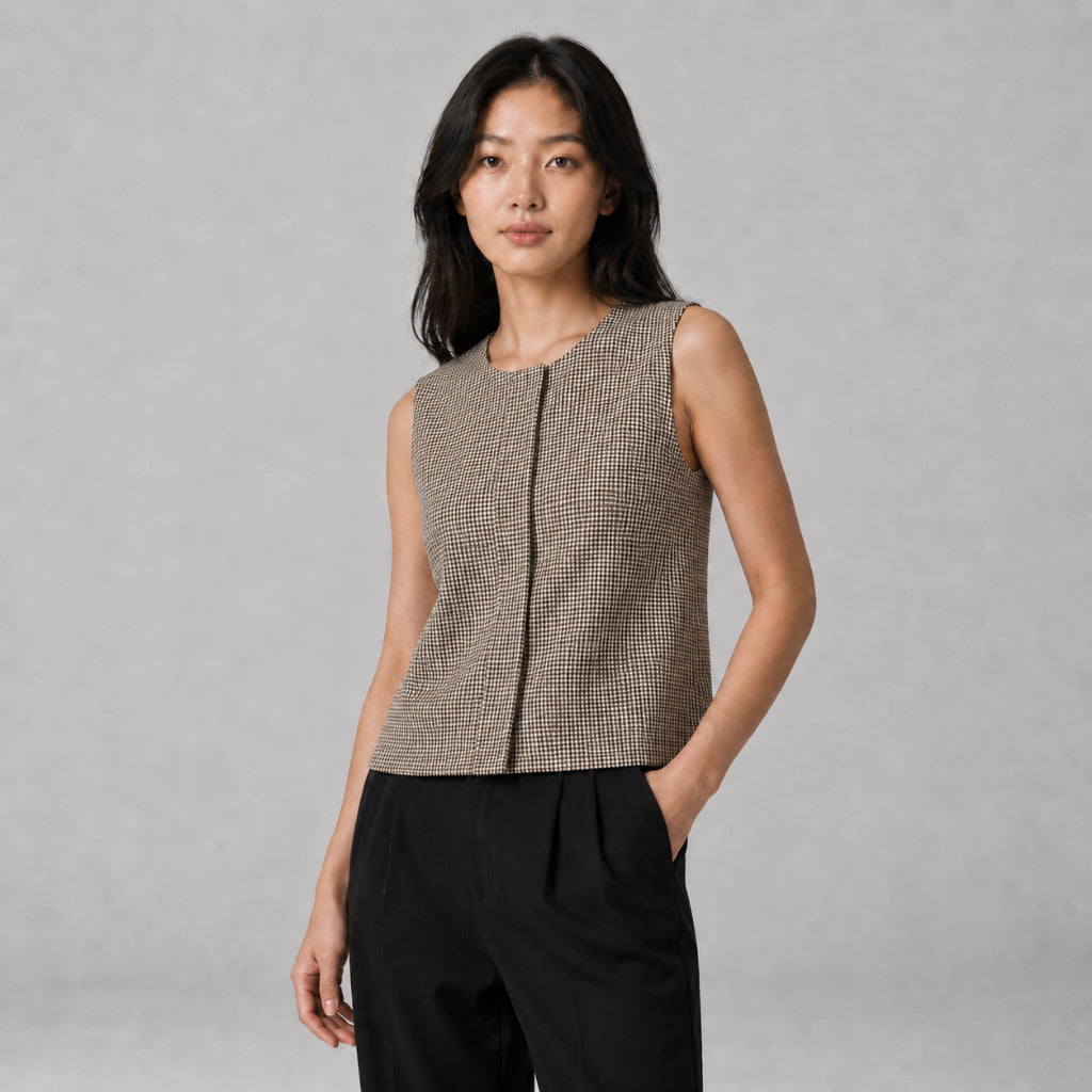PISCO Women Hidden-Zip Sleeveless Vest