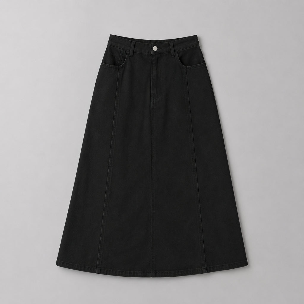 PISCO Women A-Line Denim Maxi Skirt