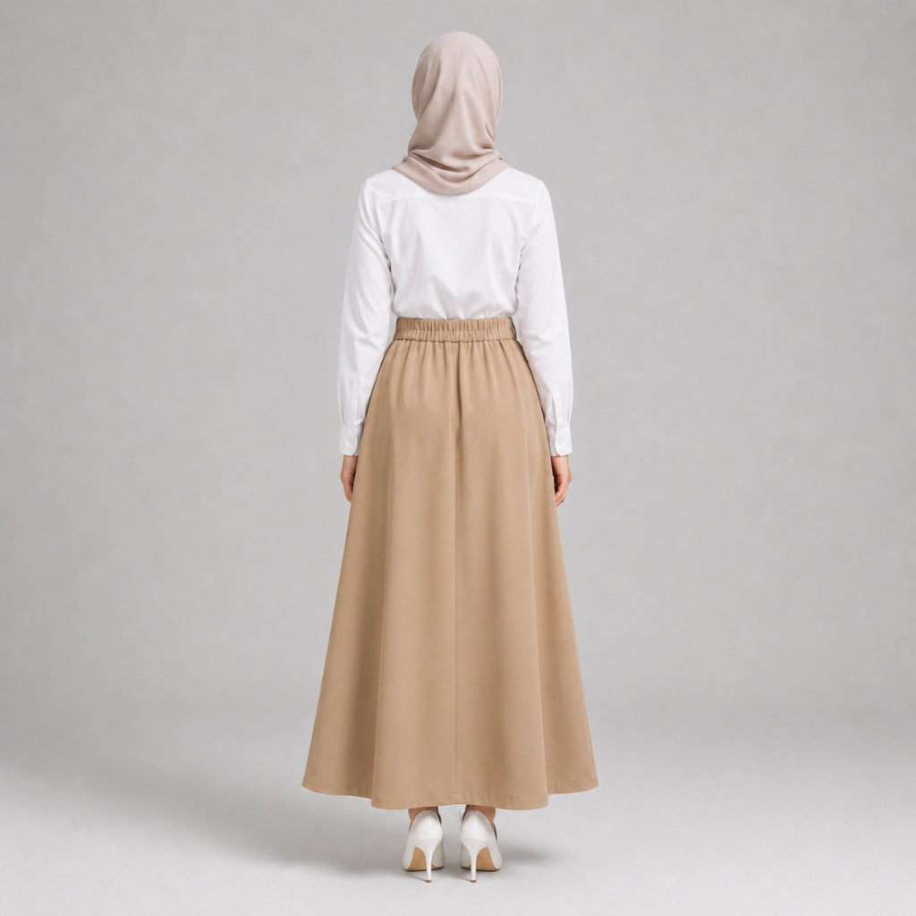 PISCO Women Elegant Pleated Maxi Skirt