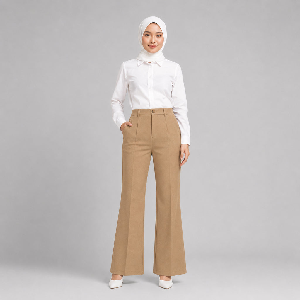 PISCO Women Elegant High Waist Flare Pants