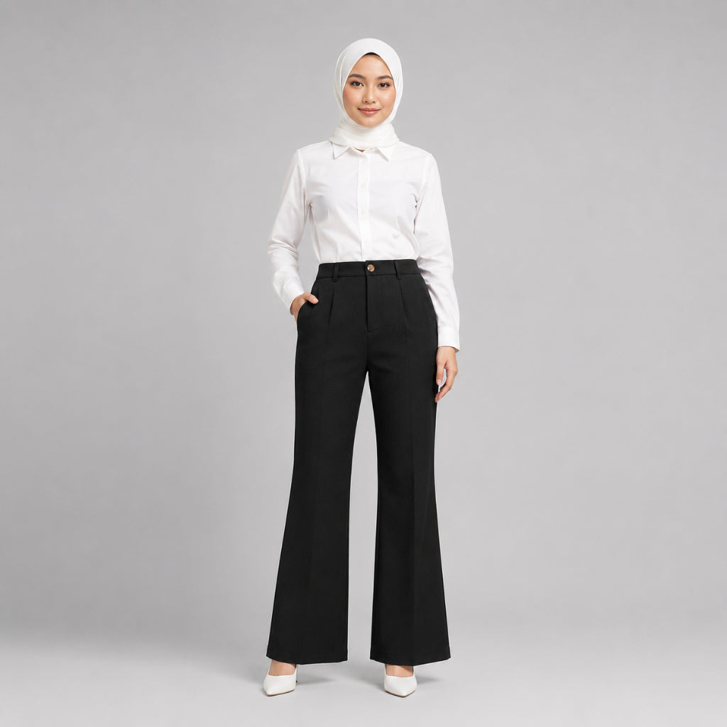 PISCO Women Elegant High Waist Flare Pants