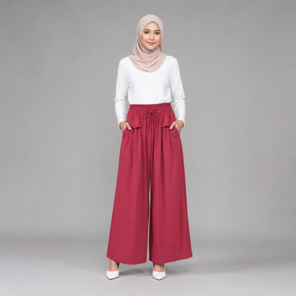 PISCO Women Ruffle Waist Palazzo Pants