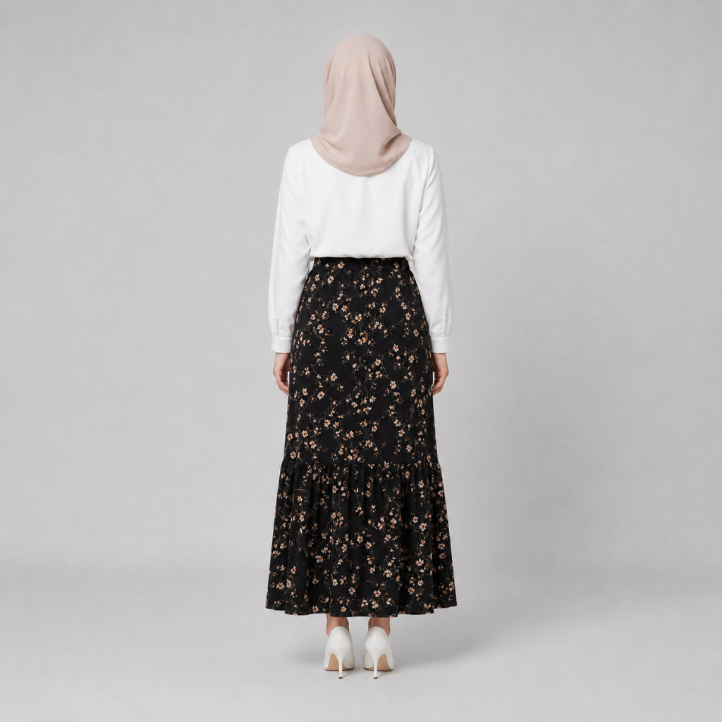 PISCO Women Floral Ruffle Hem Maxi Skirt