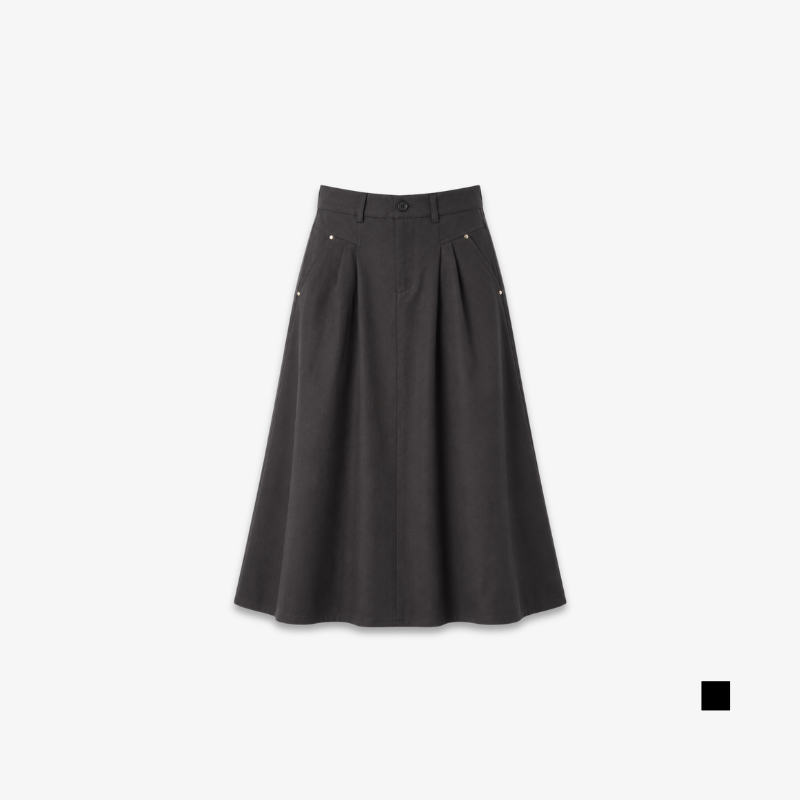 PISCO Women High-Waist A-Line Midi Skirt