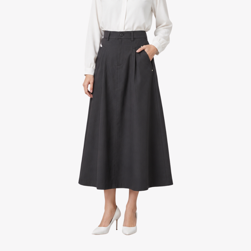 PISCO Women High-Waist A-Line Midi Skirt