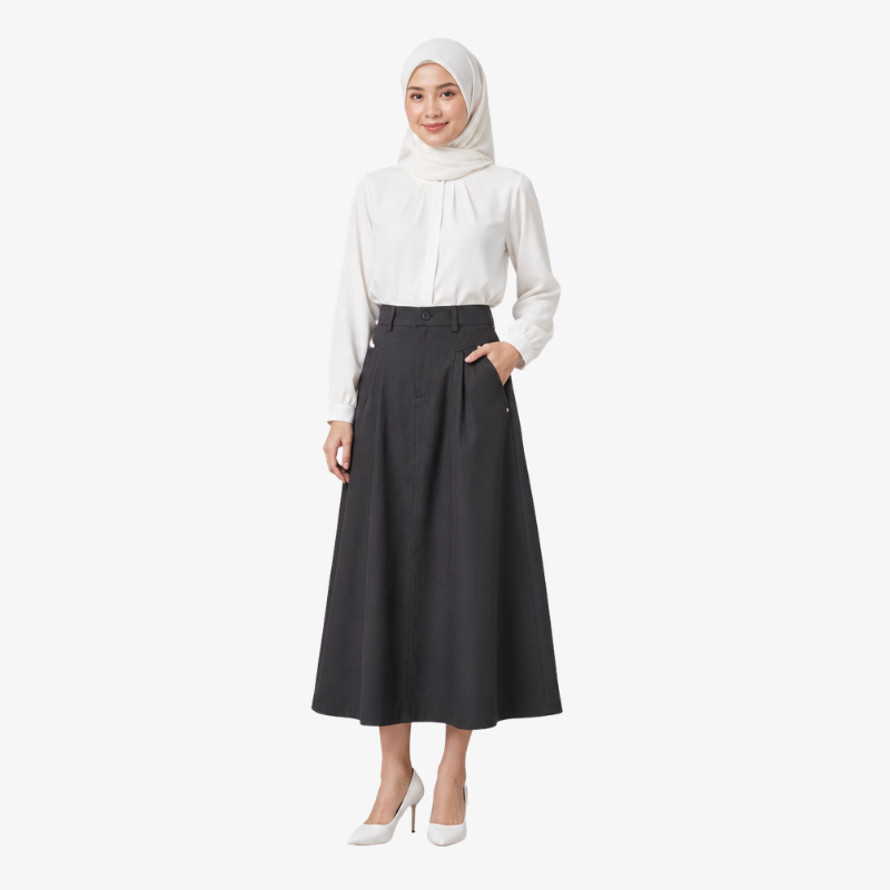PISCO Women High-Waist A-Line Midi Skirt