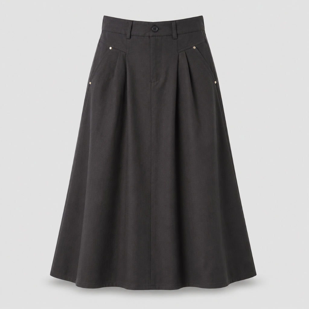 PISCO Women High-Waist A-Line Midi Skirt