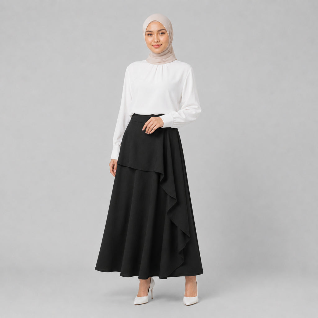 PISCO Women Elegant Layered Maxi Skirt