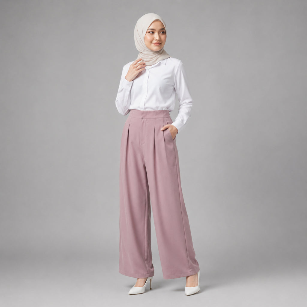 PISCO Women High-Waist Wide-Leg Pants with Pockets