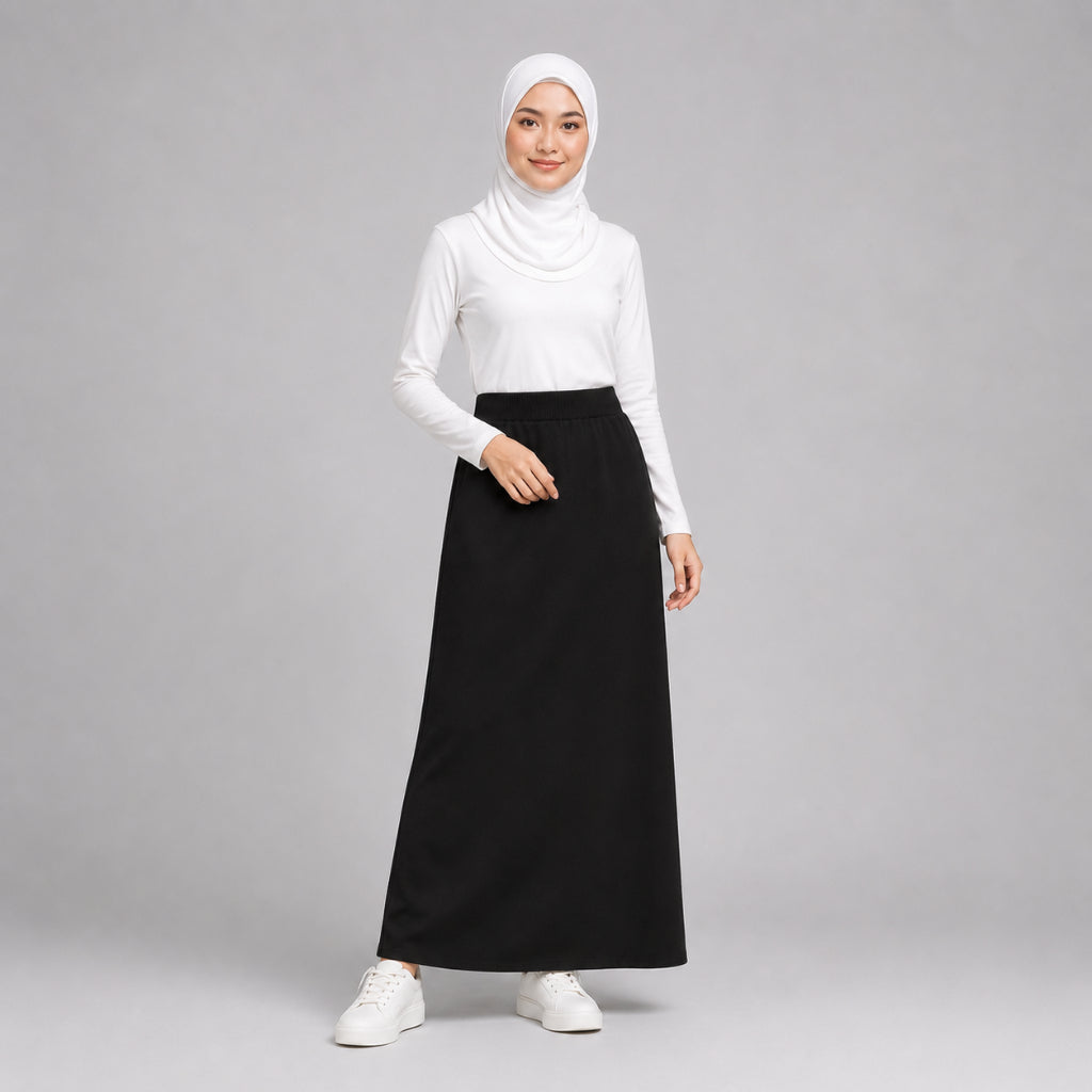 PISCO Women Knit Elastic Waist Maxi Skirt
