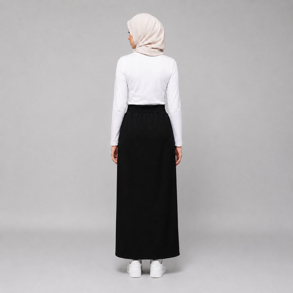 PISCO Women Knit Elastic Waist Maxi Skirt