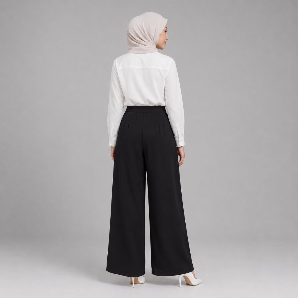 PISCO Women High-Waist Wide-Leg Pants with Pockets
