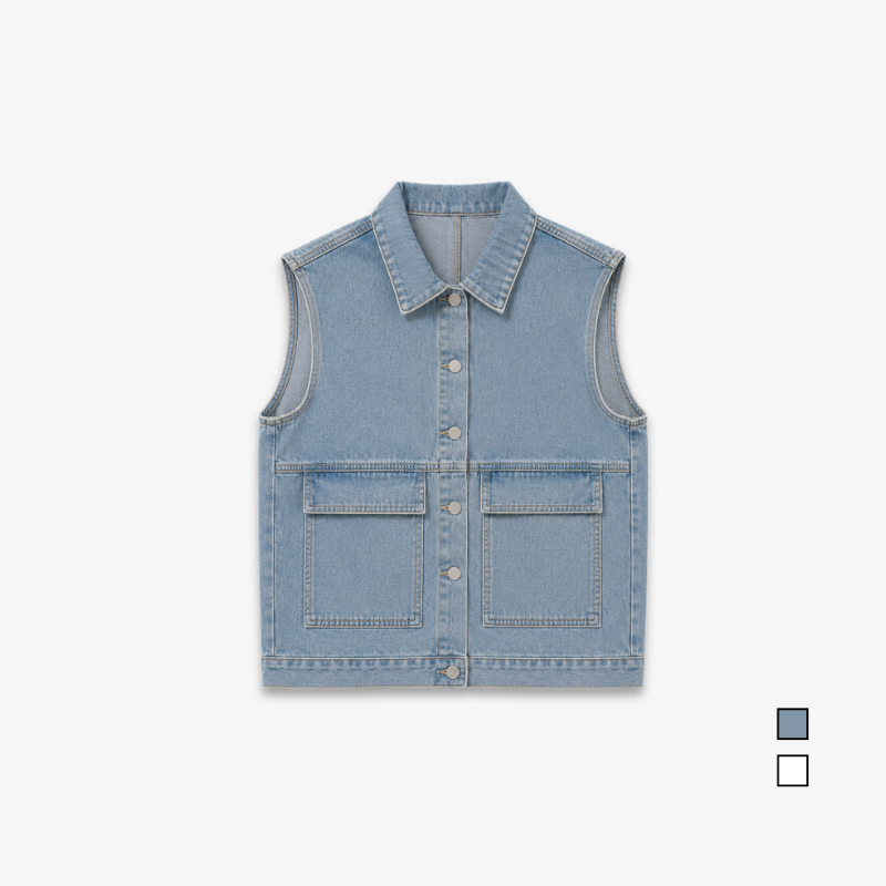 PISCO Women Sleeveless Denim Vest