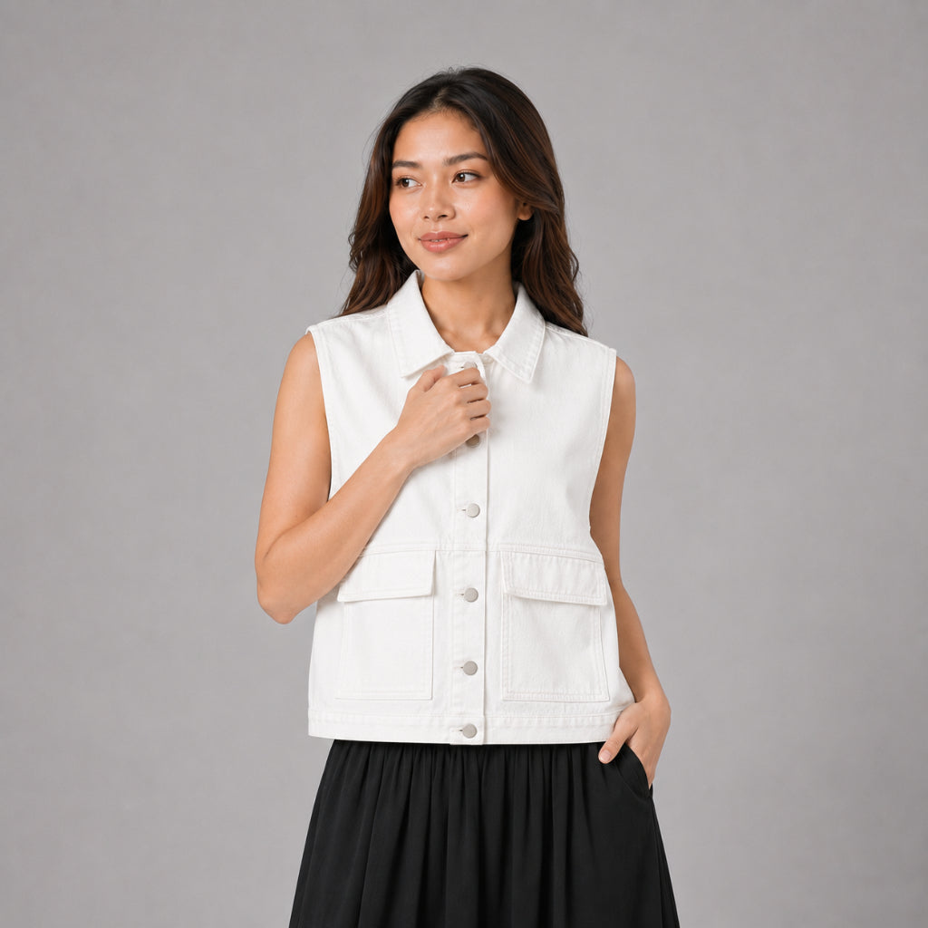 PISCO Women Sleeveless Denim Vest